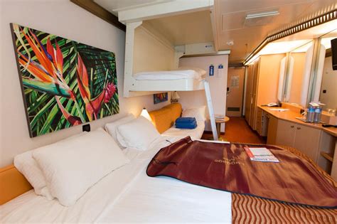 Interior lodging for a family of 4 on the carnival magic